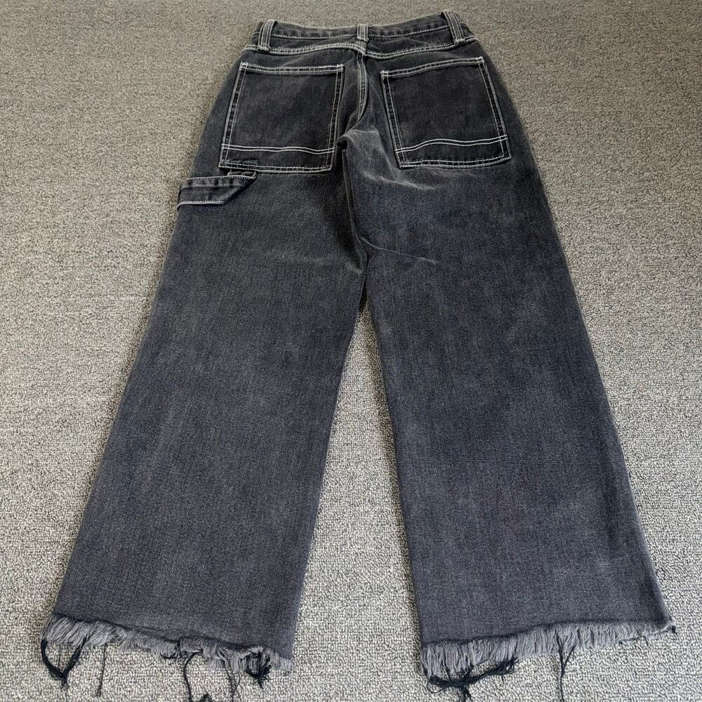 John Galt Crispina Low Rise Carpenter Jean Black Denim Cropped Grunge Size Small